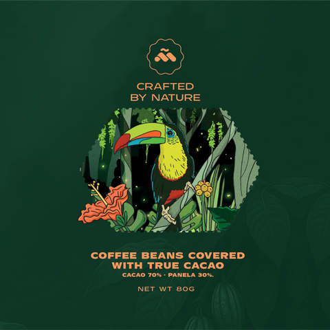 Coffee Beans covered with true cacao Montañeros Reservado