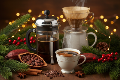 cacao, method coffee, coffee cup and christmas style