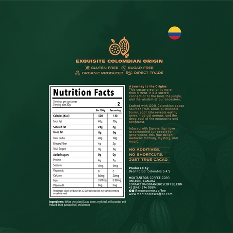 White Chocolate with passion fruit and almond Montañeros Reservado